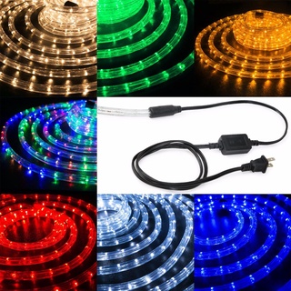 ไฟเส้นสายยาง LED ROPE LIGHT ปลั๊กยาว 10เมตร แสงไฟกระพริบ เปิดค้าง / ปรับจังหวะได้