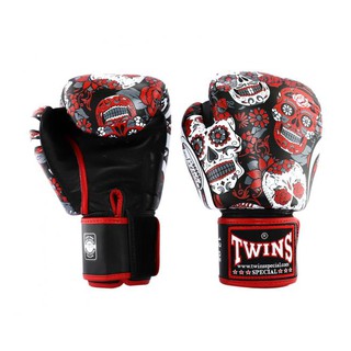 Twins special Boxing Gloves Fancy FBGVL3-53 Red-Black  New collection Sparring MMA K1 นวมซ้อมชกทวินส์ แฟนซี หนังแท้ 100%