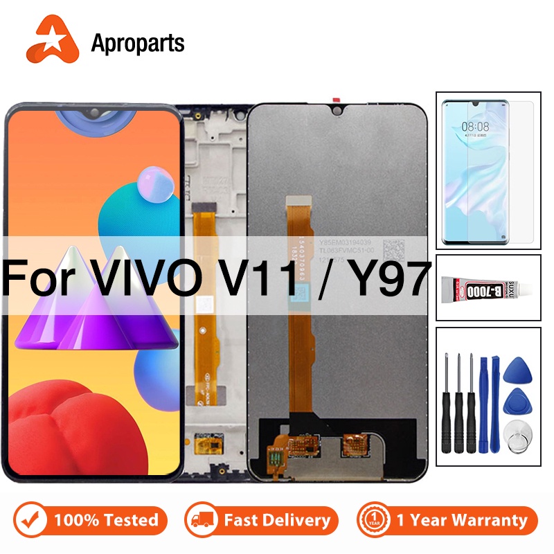 จอแสดงผลต้นฉบับสําหรับ Vivo V11i 1806 Z3 Z3i Y97 LCD การประกอบจอสัมผัส Digitizer V1813A V1813BT Repl
