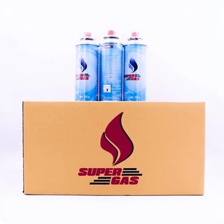 [24 กระป๋อง] Supergas แก๊สกระป๋อง ปริมาณก๊าซ 250 กรัม ยกลัง ใช้นานได้ถึง 4-6 ชั่วโมง แก๊สปิกนิก