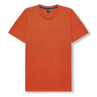 เสื้อยืดแขนสั้น คอกลม สีส้มอิฐ
