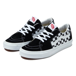 Vans รองเท้าผ้าใบ Sk8-Low Checkerboard Canvas/Suede | Black/True White ( VN0A4UUK4W7 )