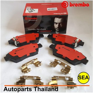 ผ้าเบรคหน้า BREMBO รุ่น CERAMIC สำหรับ HONDA JAZZ GE 1.5 Vtec, City 1.5  ปี 08-13 (1เซต)