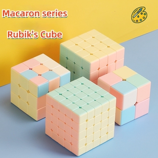 🔥Flash sale🔥 รูบิก รูบิค Cube Moyu Meilong สีพาสเทล 2x2 3x3 4x4 5x5 Macaron Magic Cube Antistress Pyramid (พาลเทส)