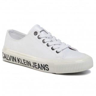 CALVIN KLEIN JEANS รองเท้าผ้าใบผู้ชาย | DESTINEE Sneakers in WHITE รองเท้าผ้าใบ รองเท้าผ้าใบผู้ชายสีขาว