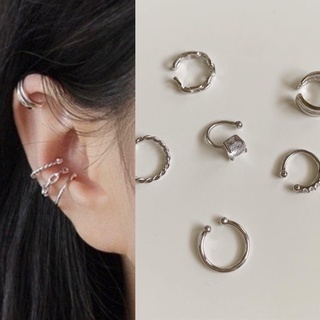 💓✨พร้อมส่ง earcuff เงินแท้ 925 ต่างหูแบบหนีบ ต่างหูแบบเกี่ยว สไตล์เกาหลี Silver 925 Earcuffs