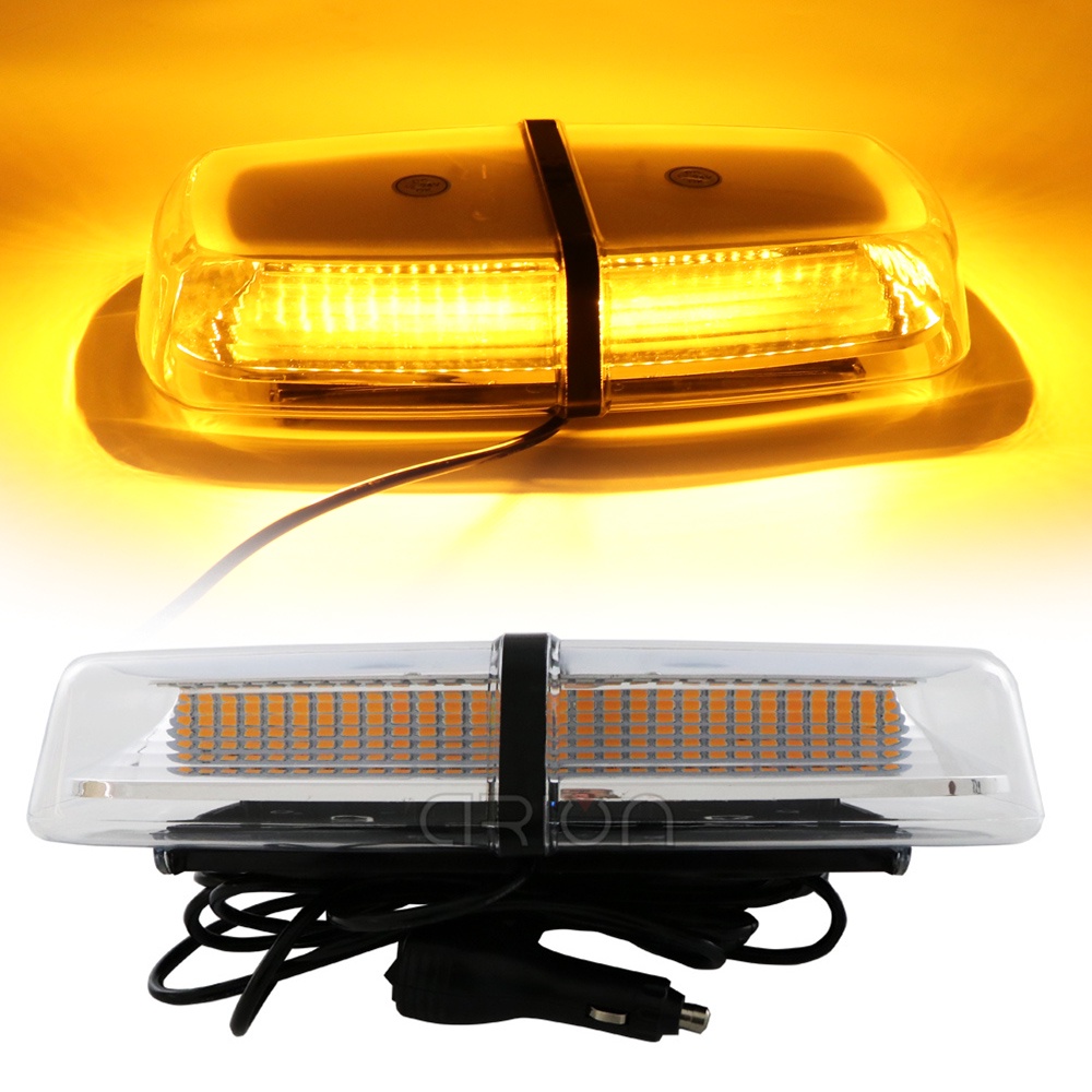 ไฟเตือนฉุกเฉิน LED DC12V 24V 72 ดวง สีเหลืองอําพัน สําหรับติดหลังคารถยนต์