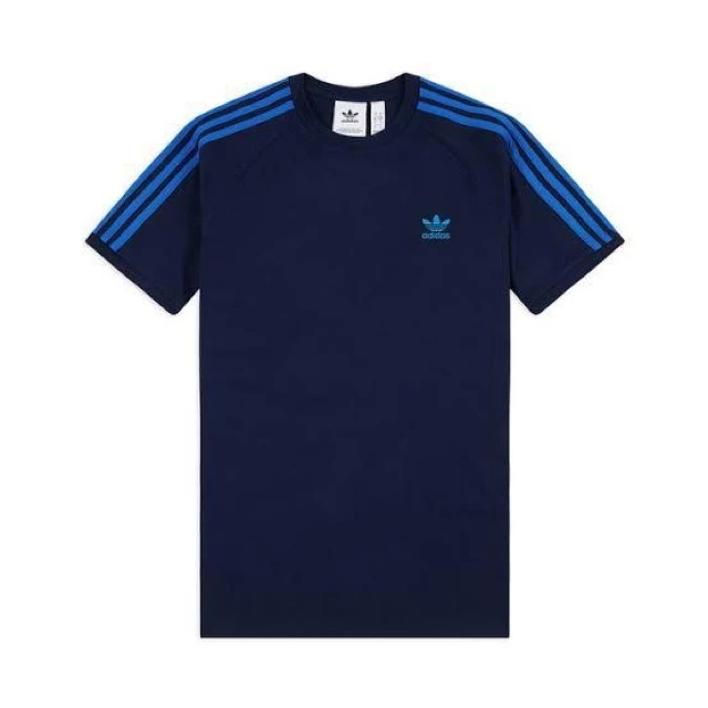 Ad*d*s 3 Striped Collegiate เสื้อยืดสีกรมท่าพร้อมป้ายเต็ม
