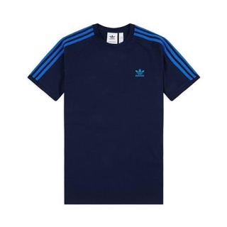 Ad*d*s 3 Striped Collegiate เสื้อยืดสีกรมท่าพร้อมป้ายเต็ม