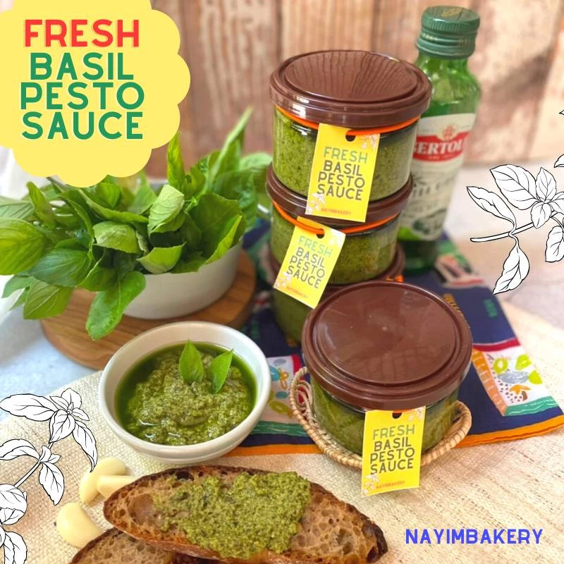 Nayimbakery Fresh Basil Pesto เพสโต้โหระพาชีสพามิซาน ขนาด 200 g. 390g.