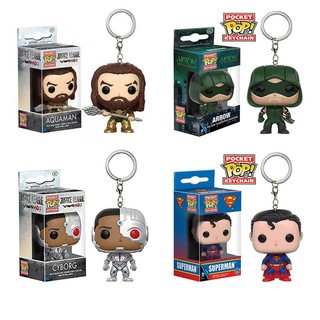 Funko Pop! พวงกุญแจ รูปลูกศร DC Superman Aquaman ขนาด 2 นิ้ว ของเล่นสําหรับเด็ก