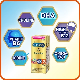 5 ส่งฟรี! Enfagrow A+ Superior สูตร 3 เอนฟาโกร เอพลัส ซุพีเรียร์ 360 กล่องสีทอง 180 มล 24 และ 27 กล่อง นม นมจืด นมกล่อง