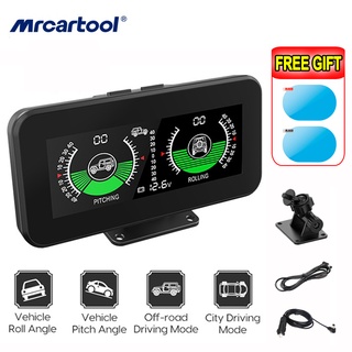 MRCARTOOL M50 HUD เครื่องวัดความเอียงอัตโนมัติ หน้าจอดิจิทัล มุมเอียง และมุมพิช สําหรับรถยนต์ Off-Road Inclinometer อัจฉริยะสำหรับรถยนต์ Universal Digital Display Head-Up Display Tilt และ Pitch Angle Inclinometer อัตโนมัติ