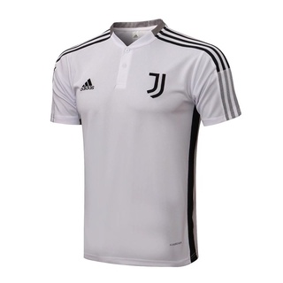 C713# เสื้อกีฬาแขนสั้น ลายทีมชาติฟุตบอล Polo Juventus 2122 คุณภาพสูง AAA สีขาว ไซซ์ S-XXL