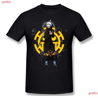 gothic เสื้อยืดลำลอง Trafalgar Law One Piece Anime T Shirt Streetwear Plus Size Cotton Crewneck Custom Short Sleeve Tshi