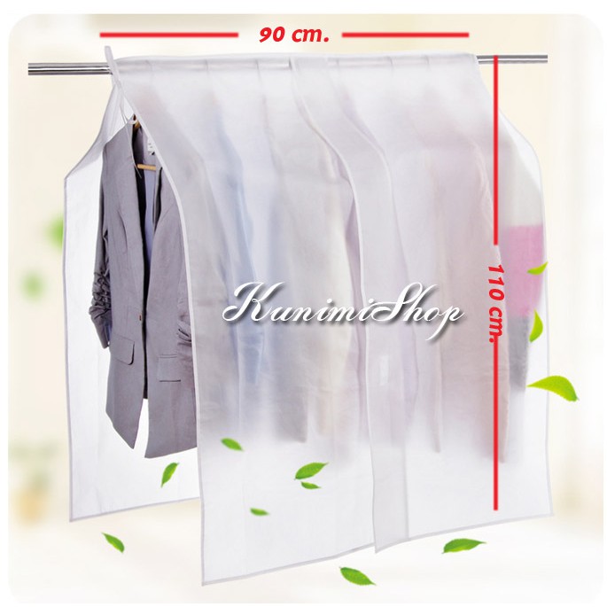 GH170 ผ้าคลุมราวแขวนเสื้อผ้า มี 3 ขนาด กันฝุ่น กันเปื้อน กันละอองน้ำ วัสดุ PEVA ใช้งานได้ยาวนาน เช็ดทำความสะอาดได้ - รูปที่ 4
