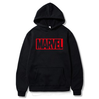 เสื้อกันหนาวมีฮู้ดพิมพ์ลายตัวอักษร Marvel แฟชั่นสำหรับผู้ชาย