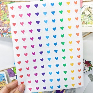 สติ๊กเกอร์วงกลม พิมพ์รูปหัวใจ เนื้อกระดาษ ไดคัทรูปวงกลม ไม่กันน้ำ