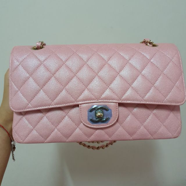 New chanel classic 10" pearl pink ขายแล้วค่ะ