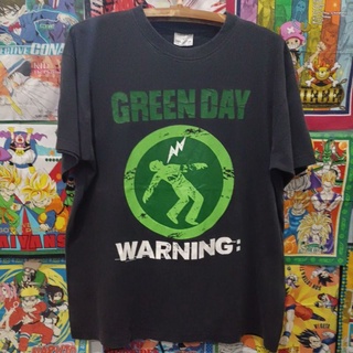 เสื้อยืดมือสอง Vintage Usa วงพั๊งค์ร็อค GREEN DAY WARNING: อัลบั้ลปี2000 Size L.อก22.5/ยาว28