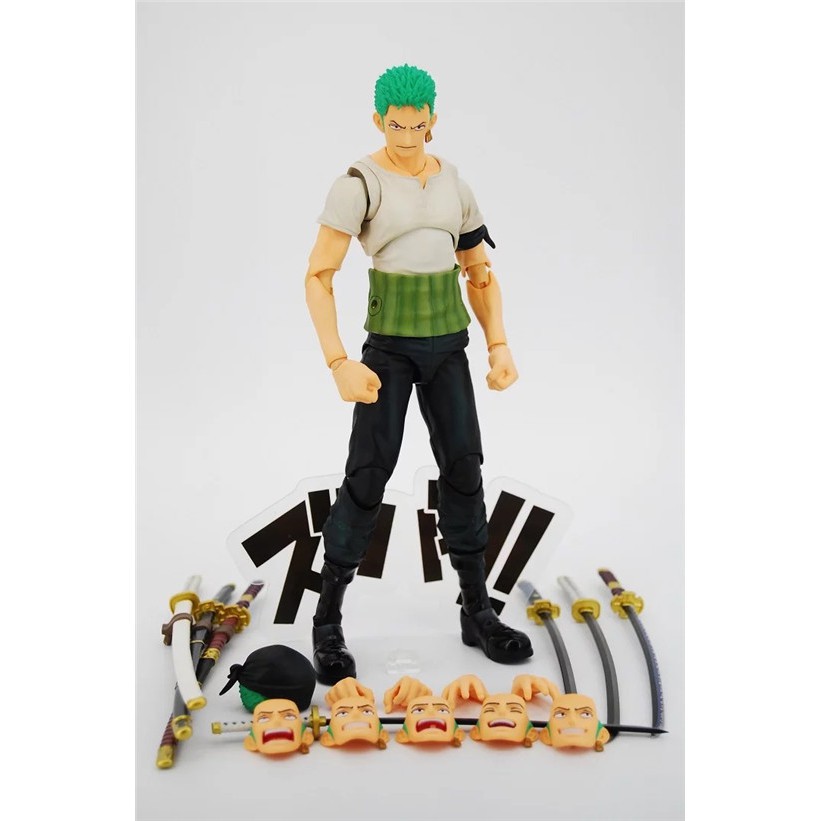 Anime ONE PIECE Figure Roronoa Zoro Action Figure Joints Movable Heroes DIY  Assemble Model PVC Figurine