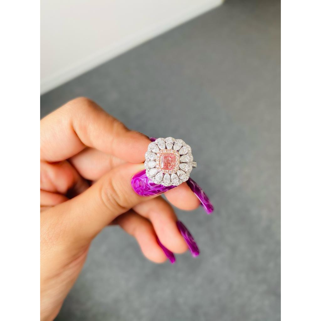 Natural Diamond Ring 1.01 cts Fancy Brown Pink   Si2 GIA