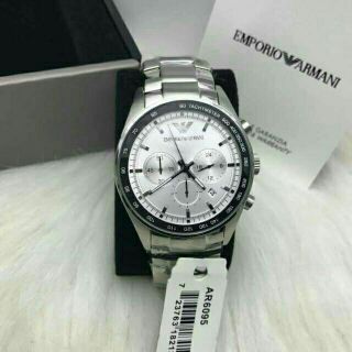 Emporio Armani รุ่น AR6095 Chronograph Silver Dial Mens watch