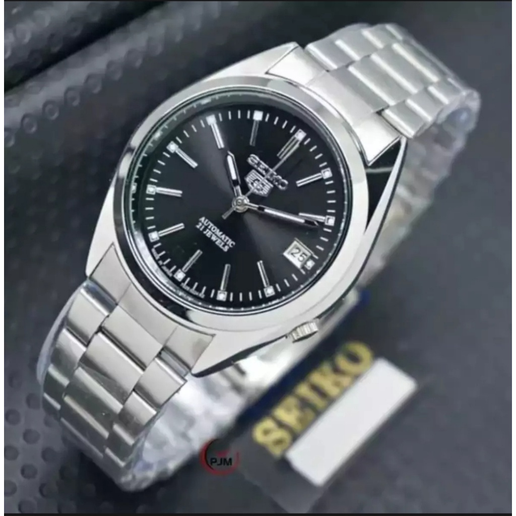 Seiko 5-AUTOMATIC นาฬิกาข้อมือ ไม่มีแบตเตอรี่ สายโซ่ ฟรีกล่อง