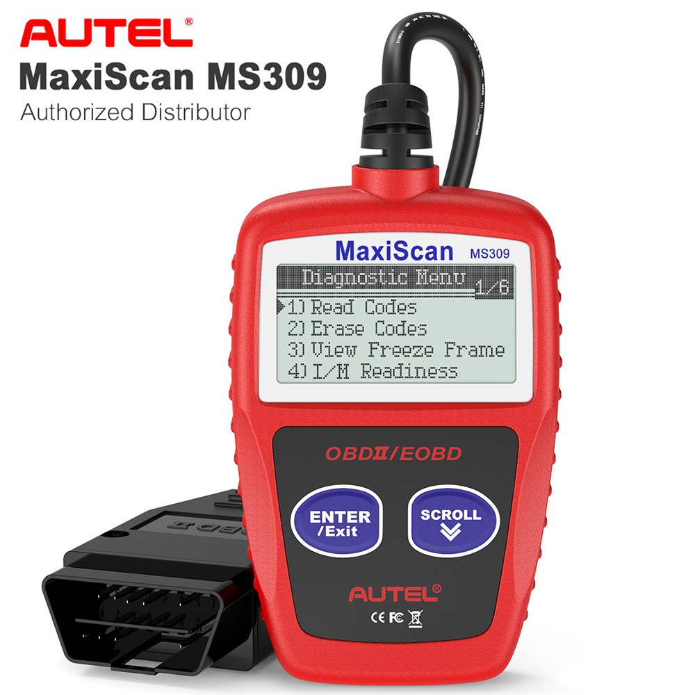 Maxiscan MS309 Can Bus OBD2 เครื่องอ่านโค้ดรถยนต์ Eobd OBD II เครื่องมือวิเคราะห์ MS 309 เครื่องสแกนโค้ดรถยนต์ พร้อมหลายภาษา MS 309 เครื่องมือ