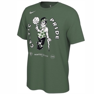 เสื้อยืดผ้าฝ้ายพิมพ์ลายแฟชั่นเสื้อยืด พิมพ์ลาย NBA BOSTON CELTICS "CELTIC PRIDE" PLAYOFFS MANTRA Green 21/22