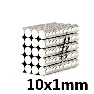 5ชิ้น แม่เหล็กแรงสูง 10x1มิล Neodymium Magnet 10x1mm แม่เหล็กนีโอไดเมียม 10*1mm แม่เหล็กกลมแบน งานประดิษฐ์ DIY