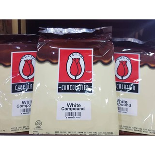 ไวท์ช็อคโกแลต คอมพาว White chocolate Compound ตรา ทิวลิป 1 กิโลกรัม