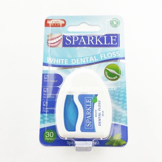 Sparkle ไหมขัดฟัน1ม้วน ผลิตภัณฑ์ทำความสะอาดฟัน ยาสีฟัน40กรัม  Sparkle white dental expanding floss ยาว 30 เมตร