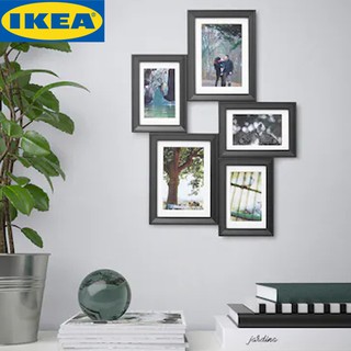 IKEA KNOPPANG กรอบรูปติดผนัง 5 รูป ขนาด 50x37 cm กรอบรูปสีดำ