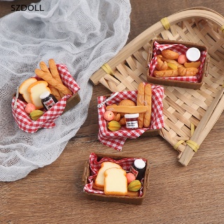 [cxSZDOLL]  Dollhouse Miniature Bread Basket Simulation Food Model Toys DollHouse Decoration  DOM