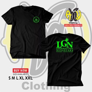 เสื้อยืดแขนสั้น ผ้าฝ้าย พิมพ์ลาย Distro LGN Combed 30s สีดํา สําหรับผู้ชาย ไซซ์ S M L XL XXLสามารถปรับแต่งได้