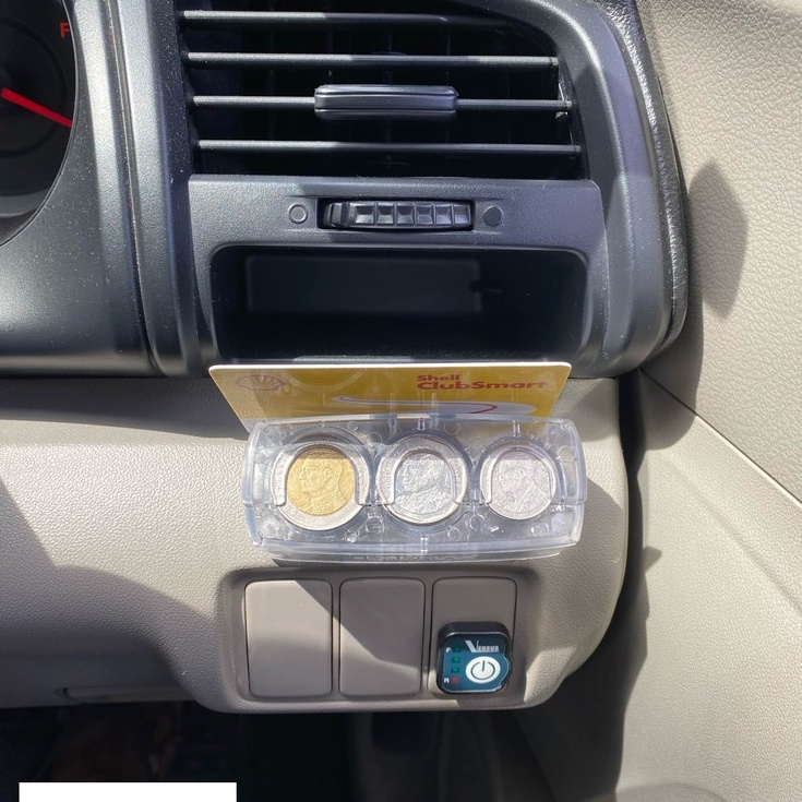 LEOMAX กล่องใส่เหรียญ ที่เก็บเหรียญ ที่ใส่เหรียญ รุ่นสไลด์ พร้อมที่หนีบบัตร รุ่น CH-1146 สีใส - รูปที่ 4