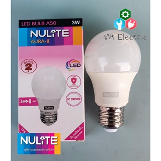 หลอดไฟ LED BULB A50 NULITE Energy A+ 3W ขั้วE-27 270LUMEN แสงวอร์ม WARMWHITE มีวงจรกันไฟกระชาก 1 KV