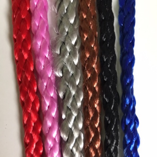 เชือกถักเกลียวสี ไม่มีไส้ ทำหูถุง หูกระเป๋ารูด ❤️หูรูดเชือกกางเกงเชือกมีขนาด7มิลนิ่ม เงา❤️❤️❤️