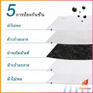 แผ่นกรองหน้ากาก PM2.5  แผ่นกรอง 5 ชั้น กรองฝุ่น ราคาต่อชิ้น   Mask filter