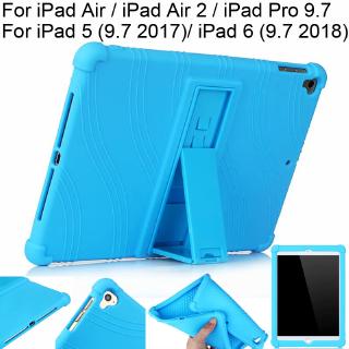 อ่อน ยางทำจากซิลิคอน เคส for Apple iPad Air air2 ยืน หุ้ม pro 9.7" ฝาครอบป้องกัน ipad 5 6 9.7 2017 2018 เคสกันกระแทก