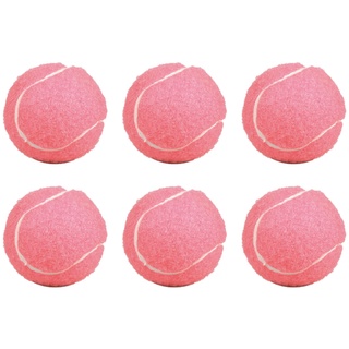 6Pcs Pack Pink Tennis Balls Wear-Resistant Elastic Training Balls 66mm Ladies Beginners Practice Tennis Ball for Club