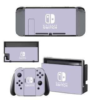 สติ๊กเกอร์ไวนิลสีม่วงชมพูกันรอยสําหรับ nintendo switch ns console+controller+ขาตั้ง