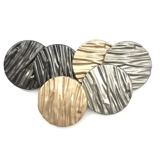 กระดุมโลหะ ลายทาง สีดํา สําหรับตกแต่งเสื้อผ้า DIY จํานวน 10 ชิ้น ต่อล็อต