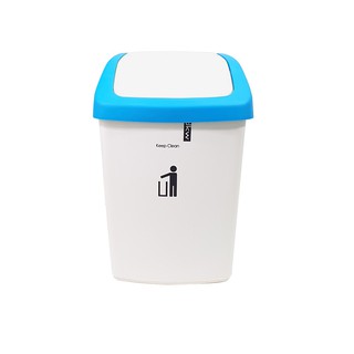 ถังขยะฝาสวิง 9 ลิตรDKWHH-208P/6ขาวขอบฟ้า Swing Top Waste Bin 9 liter DKWHH-208P / 6 White Horizon