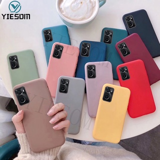 Oppo A96 A76 4G Realme 9i เคลือบด้าน สีลูกกวาด ซิลิโคนนิ่ม TPU เคสโทรศัพท์ ด้านหลัง