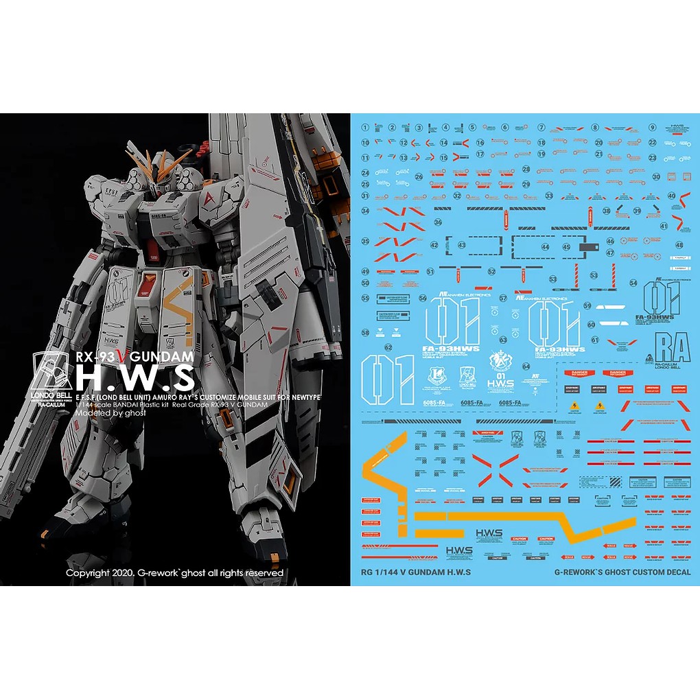 Water Decal [RG] V GUNDAM H.W.S แท้จาก G-Rework