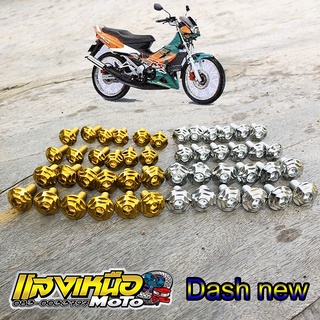 น็อตชุดสีสแตนเลส Dash new 24ตัว เฟือง2ชั้น