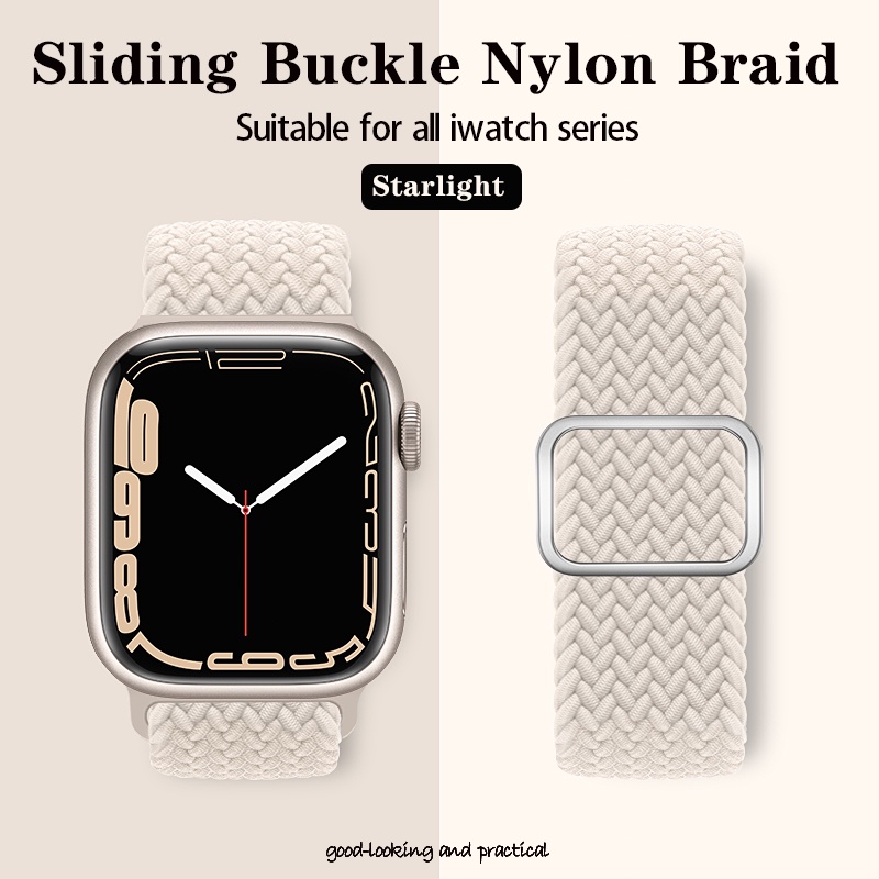 ใหม่ สายนาฬิกาข้อมือไนล่อนถัก พิมพ์ลาย สําหรับ Apple Watch iwatch iwatch7 Series 6 5 4 3 SE 41 มม. 45 มม. 40 มม. 44 มม. 6 5 4 SE