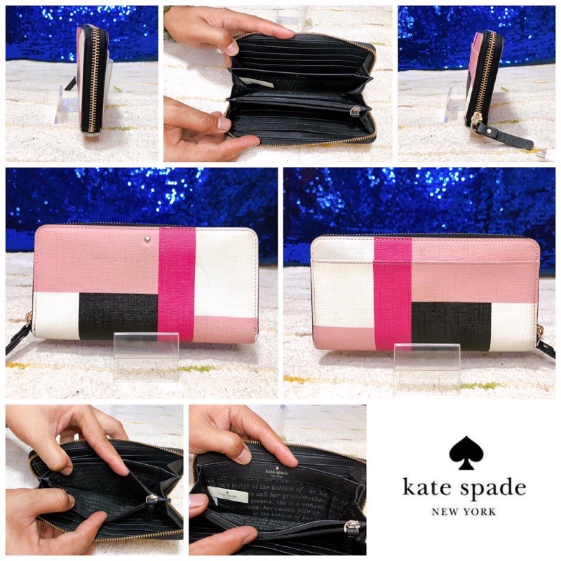 👝: KATE SPADE Emma Lane Fabric Lacey Zipped Wallet แท้💯%